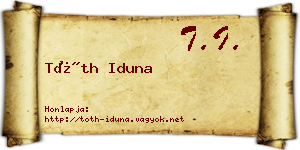 Tóth Iduna névjegykártya